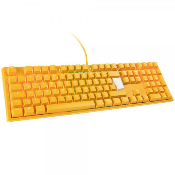 Ducky One 3 Yellow Gaming Tastatur RGB LED MX-Silent-Red Gelb DE-Layout QWERTZ