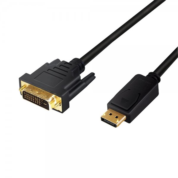 LogiLink CV0130 DisplayPort-Kabel, DP/M zu DVI/M, 1080p, schwarz, 1 m