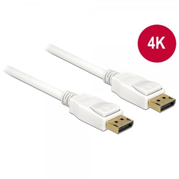 Delock Kabel DisplayPort 1.2 Stecker > DisplayPort Stecker 4K 1 m - weiß