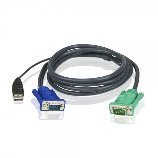 ATEN 2L-5202U KVM-Anschlußkabel für USB mit 3-in-1-SPHD schwarz 1,8 m