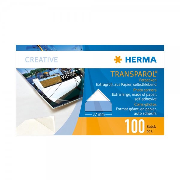 HERMA 1302 Transparol Fotoecken XXL 100 Stück selbstklebend transparent