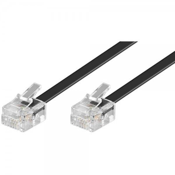 Goobay TEL Modularanschlusskabel 2x RJ11 6P4C Stecker 4-polig Kabel 10m Telefonkabel Anschlusskabel