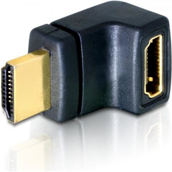 DeLock Adapter HDMI Bu > St 90°gewinkelt oben gold