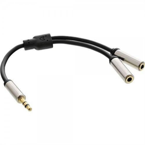 INTOS INLINE Slim Audio Y-Kabel Klinke 3.5mm Stecker an