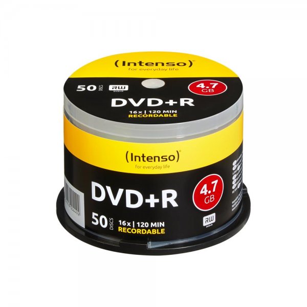 Intenso DVD+R 4,7GB/120 min. 16x Speed Cakebox/Spindel mit 50 Discs Rohlinge
