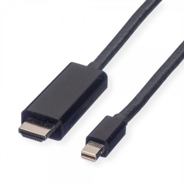 VALUE Mini DisplayPort Kabel Mini DP-Stecker an UHDTV-Stecker schwarz 1 m