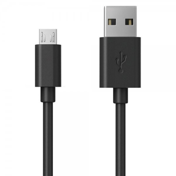 RealPower Micro-USB cable Synckabel Ladekabel 0.6m Schwarz Polybag Smartphone Tablet MicroUSB Kabel