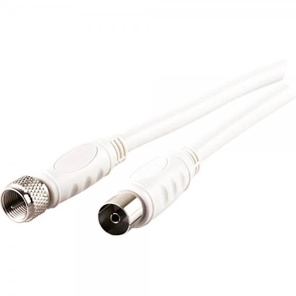 Schwaiger SAT/Antennen-Adapterkabel 90 dB F-Stecker an IEC-Buchse 5 m weiß