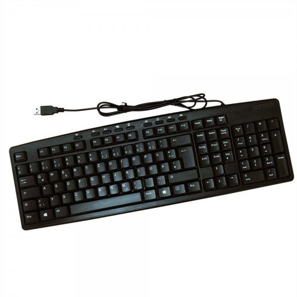 ROLINE Multimedia Tastatur USB schwarz Deutsch QWERTZ