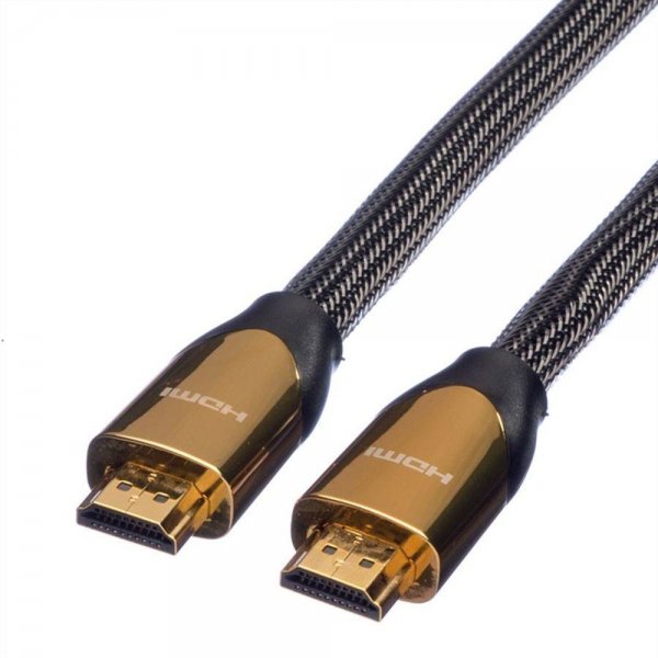 ROLINE 4K PREMIUM HDMI Ultra HD Kabel mit Ethernet Stecker an Stecker schwarz 3 m