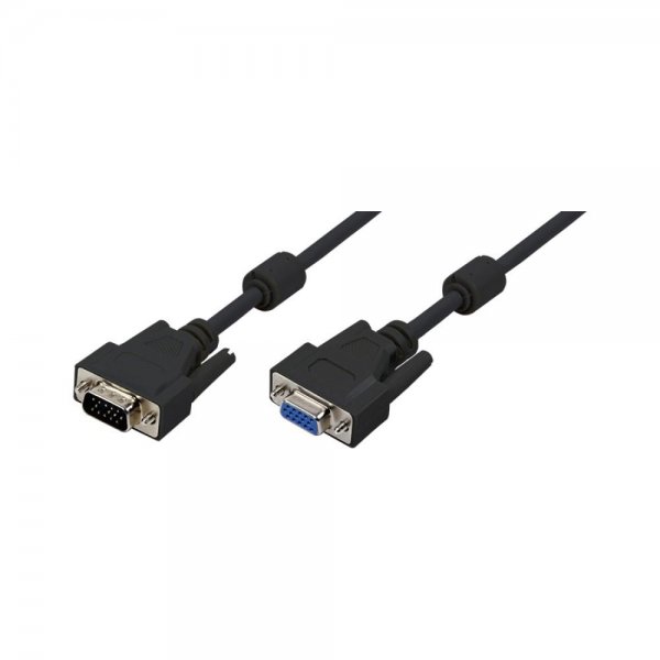 Logilink VGA-Kabel HD15/M zu HD15/F 1080p 2x Ferrit schwarz 3 m Verlängerungskabel