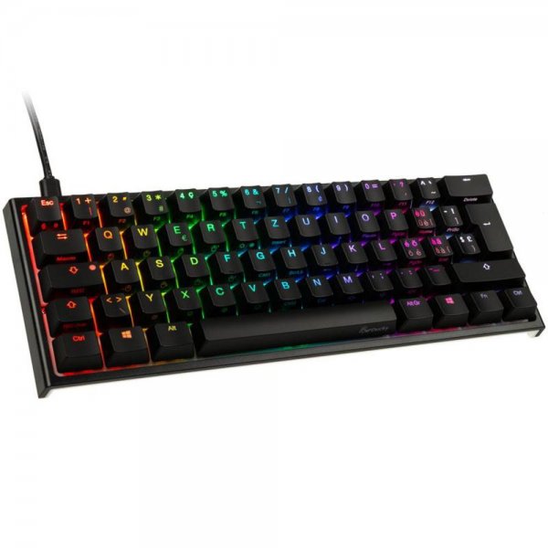 Ducky ONE 2 Mini Gaming Tastatur MX-Speed Silver RGB-LED schwarz CH-Layout TKL-Mini-Version