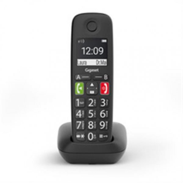 Gigaset E290 schwarz Schnurloses Senioren-Telefon mit großen Tasten ohne Anrufbeantworter