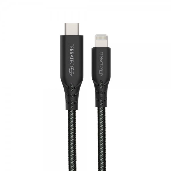 TERRATEC Charge CL2 USB Type C Lightning Datenkabel Ladekabel 2m iPhone iPad PD Nylonverstärkung