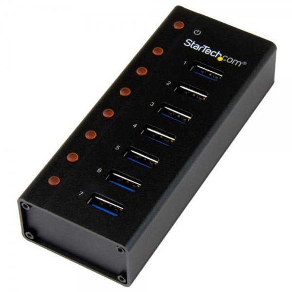 StarTech.com 7 Port USB 3.0 Hub - Metallgehäuse - Desktop oder Wandmontierbar