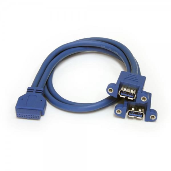 StarTech.com 2 Port USB 3.0 Pinheader Kabel - USB A auf Mainboard Header Kabel - Bu/Bu