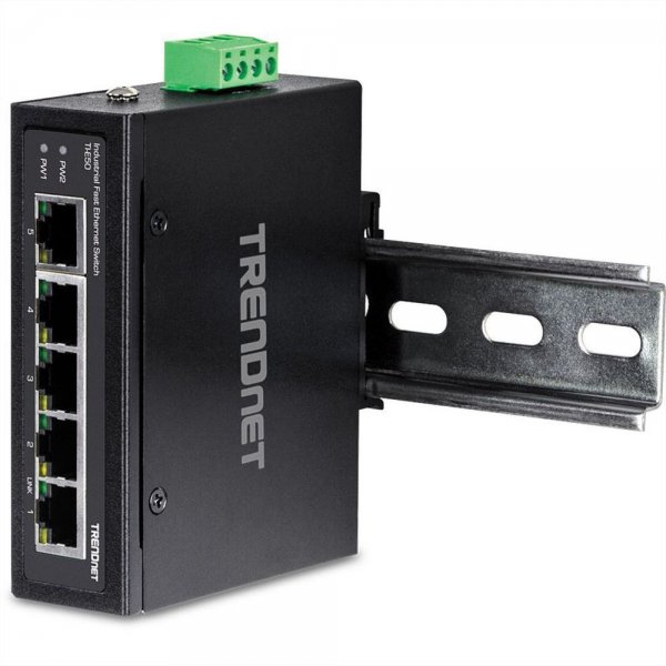 TRENDnet TI-E50 Industrial Fast Ethernet DIN-Rail Switch 5-Port