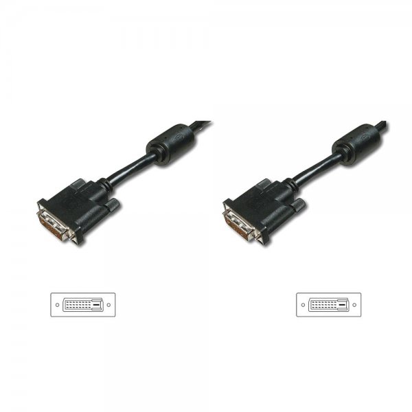 ASSMANN Monitorkabel DVI 2m Dual Link St/St 2Ferrit Kerne Anschlusskabel