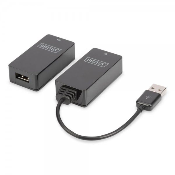 DIGITUS USB Extender USB1.1 bis 45 m für Cat5 Cat5e Cat6 Kabel Verlängerungsadapter RJ45