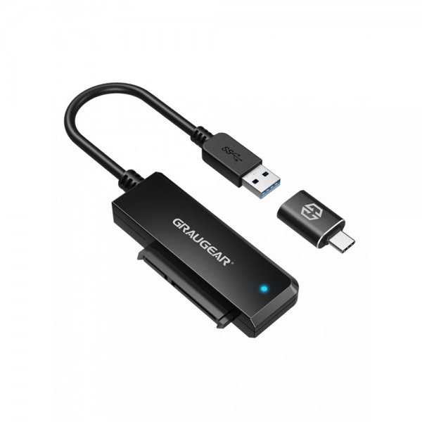 GRAUGEAR USB-A USB 3.2 inkl. USB-C Adapter für 2,5“ SATA HDD/SSD 10 GB USAP