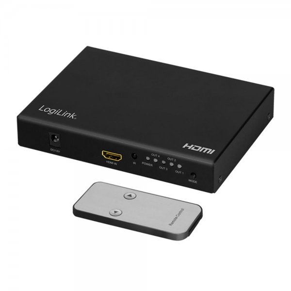 LogiLink HD0054 HDMI video wall processor, 2x2-Port, 4K/60 Hz, HDR, RC