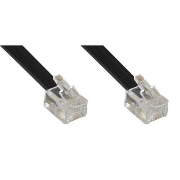 InLine Modularkabel Anschluss Kabel RJ11 Stecker 4 adrig 15m Anschlusskabel 6P4C Telefon-Zubehör