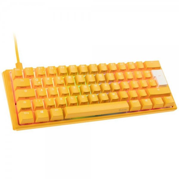 Ducky One 3 Yellow Mini Gaming Tastatur RGB LED MX-Silent-Red Gelb DE-Layout QWERTZ