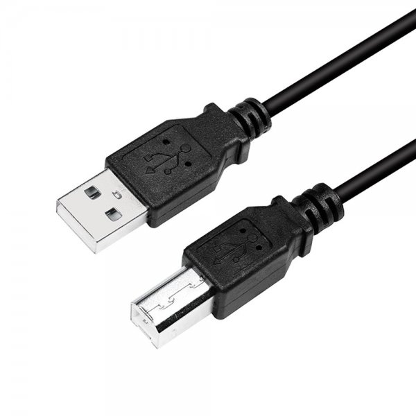 LogiLink CU0007B USB 2.0-Kabel, USB-A/M zu USB-B/M, schwarz, 2 m
