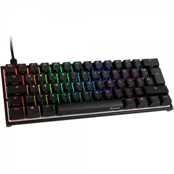 Ducky Mecha Mini Gaming Tastatur MX-Black RGB-LED-Beleuchtung USB-C Deutsches Layout schwarz