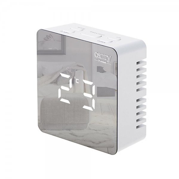 Camry Wecker CR 1150w weiß digital LED Anzeige beleuchtet Datum Uhr Temperatur USB Batterie Thermometer