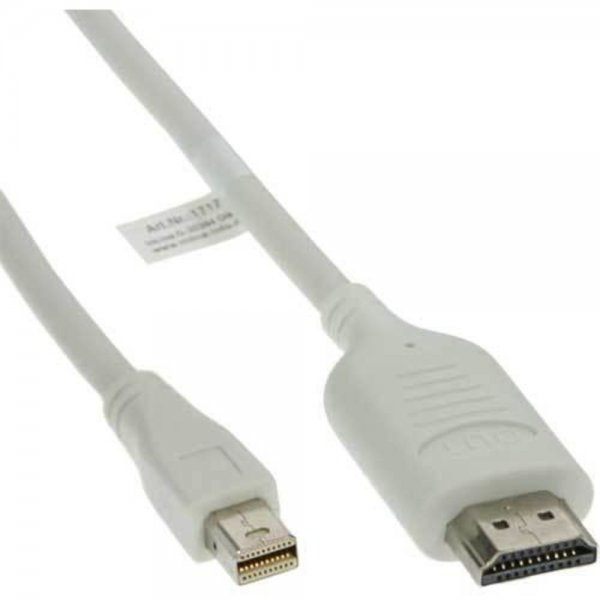 InLine Mini DisplayPort zu HDMI Konverter Kabel - weiß # 17173I