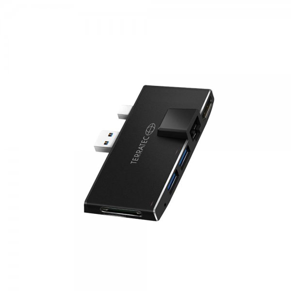 TERRATEC CONNECT Pro2 Microsoft Surface Pro Adapter Kartenleser 2x USB Ethernet RJ45 HDMI Aluminium