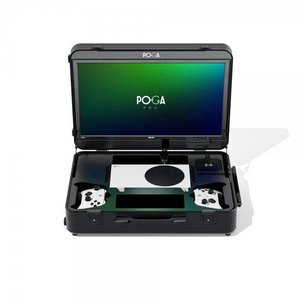 POGA Pro Xbox Series S Schwarz Gamingkoffer inkl. Trolley und 21,5" ASUS Gaming Monitor
