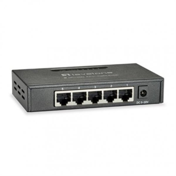 LevelOne Netzwerk Switch 5 Port Gigabit Ethernet 9K Metall