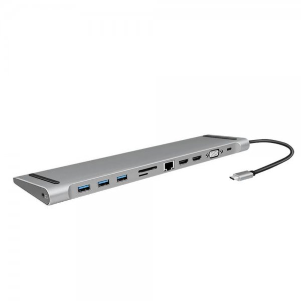 LogiLink USB 3.2 Gen 1-Docking-Station USB-C 11-Port PD silver Anti-Rutsch-Pads