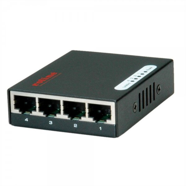 ROLINE GIGABIT LAN Mini Switch 4 Port 10/100/1000 Mbit/s mit Netzteil