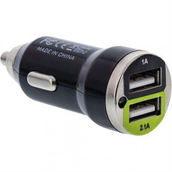 InLine® USB KFZ Ladegerät Stromadapter, 12/24V DC zu 5V DC/2.1A, 2x USB A