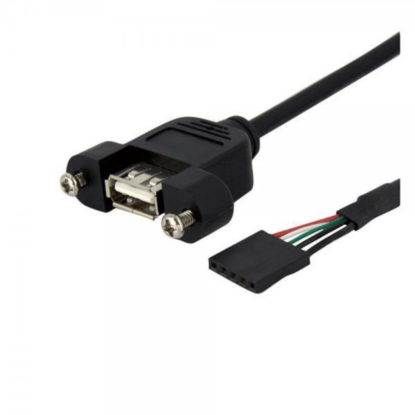 StarTech.com 90cm USB 2.0 Blendenmontage Kabel - USA A auf Mainboard Pfostenstecker Buchse - Bu/Bu