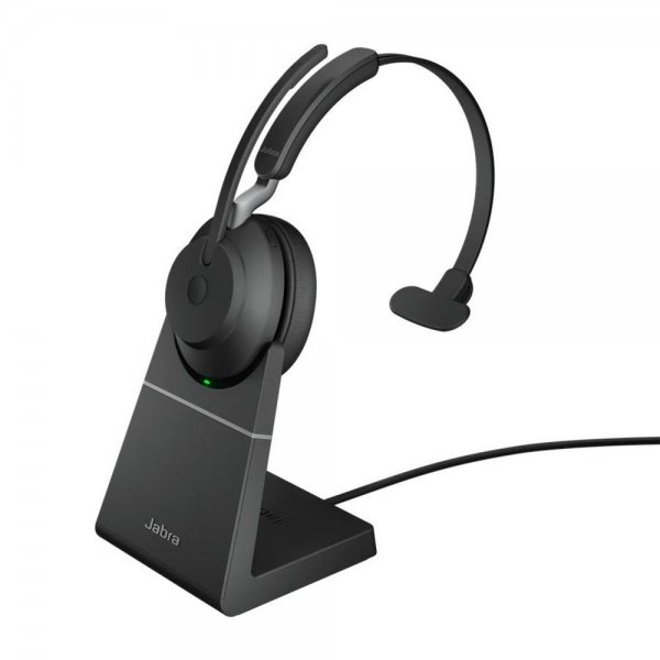 Jabra Evolve2 65 Mono Over Ear Headset USB-C UC Schwarz mit Ladestation 37h Akku 30m Bluetooth