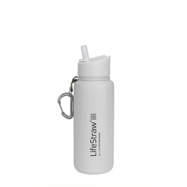 LifeStraw Go Stainless Steel 0,7l Trinkfalsche mit Filter weiß Edelstahl Wasserflasche Camping spülmaschinenfest