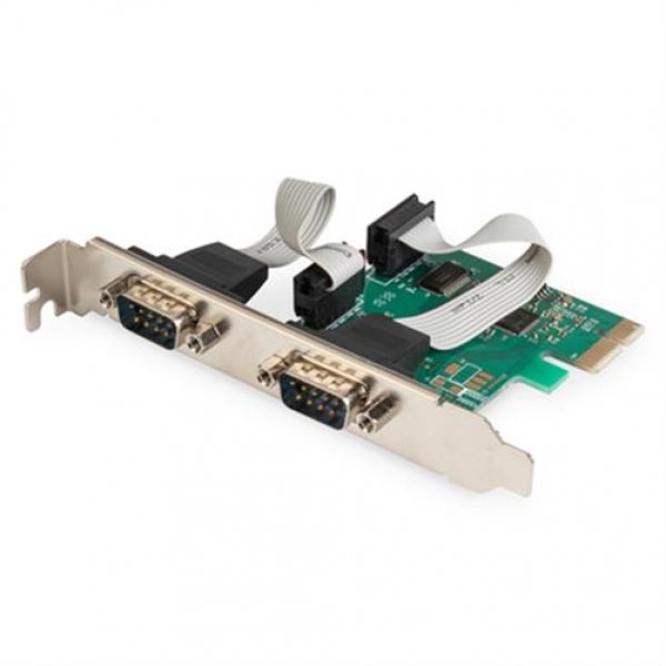 DIGITUS Serielle Schnittstellenkarte PCI Express 2-Port PCIe 2x DSUB 9 1.5 Mbps Chipsatz AX99100