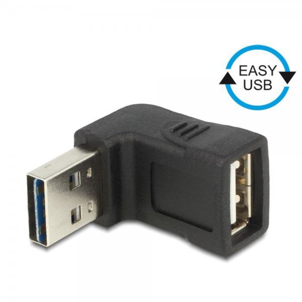 Delock Adapter EASY-USB 2.0-A Stecker > USB 2.0-A Buchse gewinkelt oben / unten