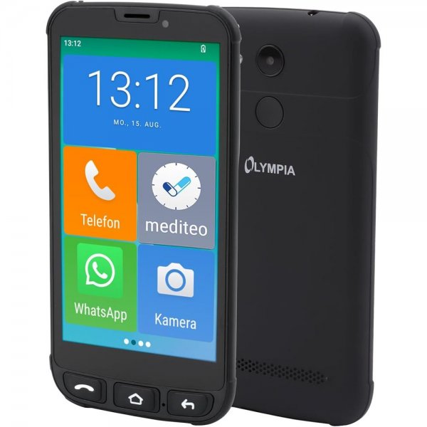 Olympia NEO MINI Senioren Smartphone Seniorenhandy Extragroße Darstellung 5 Zoll Display schwarz