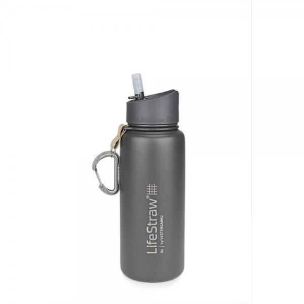LifeStraw Go Stainless Steel 0,7l Trinkfalsche mit Filter grau Edelstahl Wasserflasche Camping spülmaschinenfest