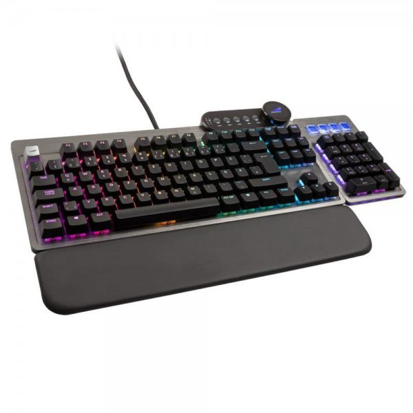 Mountain Everest Max Gaming Tastatur MX Red ISO Deutsches Layout QWERTZ grau RGB-LED-Beleuchtung