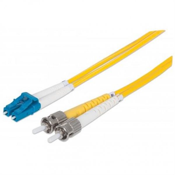 Intellinet Glasfaser LWL-Anschlusskabel, Duplex, Single, Gelb, 1m, OS2, LC/ST