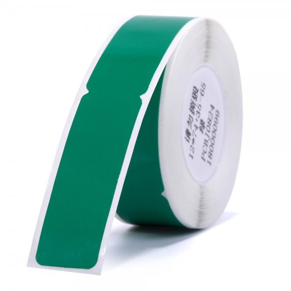 NIIMBOT Kabeletikett 12,5x74+35mm (grün) 65 Stück für Etikettendrucker D11 und D110