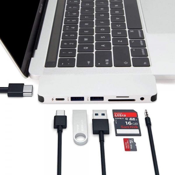 Hyperdrive SOLO PC & Apple MacbookUsb C Adapter -7in1 Multiport Hub HDMI, Usb-C 60w Power 2x USB 3.1