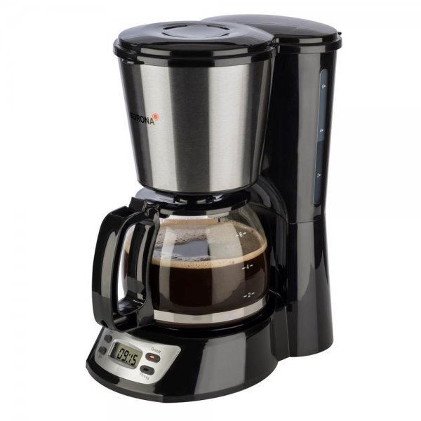 KORONA Edelstahl Kaffeemaschine mit Timer Funktion für 6 Tassen Glaskanne Filterkaffeemaschine