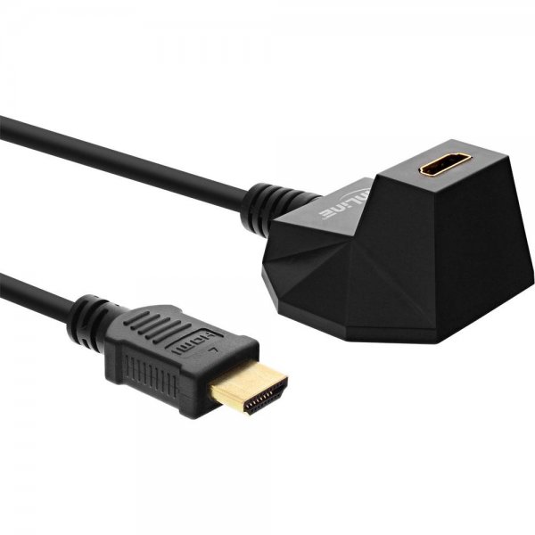 InLine HDMI Verlängerung mit Standfuß mit Ethernet 4K2K Stecker/Buchse schwarz/gold 1m